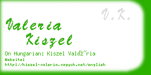 valeria kiszel business card